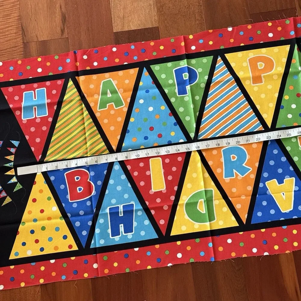Moda Fabric Beary Happy Birthday Banner by Berenstain Bears Fabric Panel 55520
